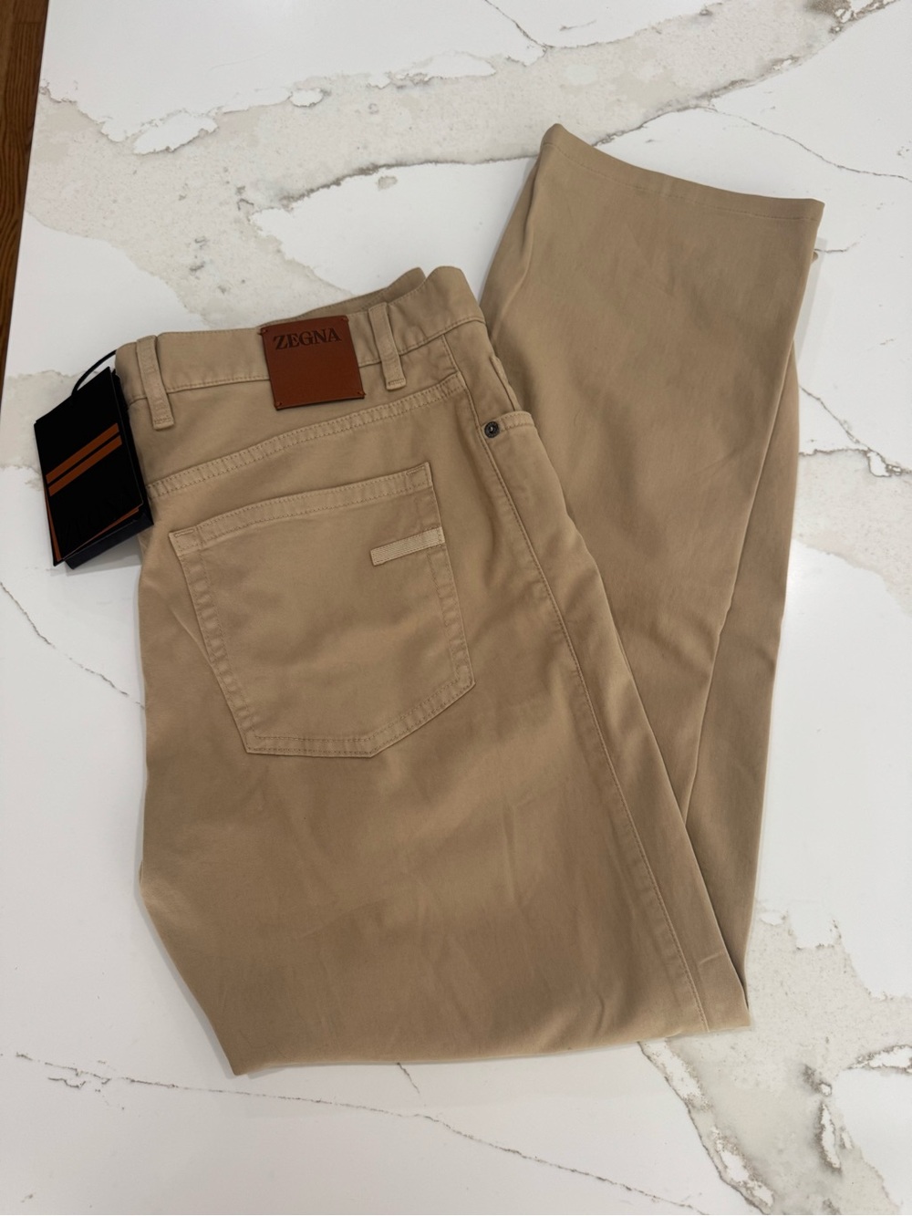 NEW Zegna Men's Slim Khaki Roccio Chinos Size 36 New With Tags Retail $750